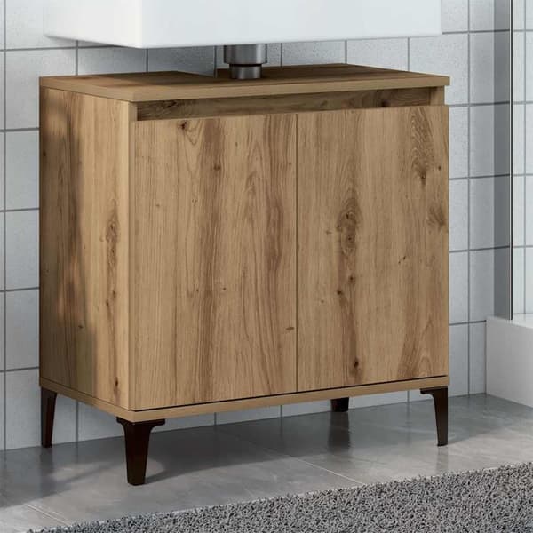 vidaXL Servantskap artisan eik 58x33x60 cm konstruert tre