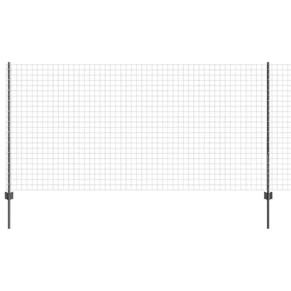 vidaXL Gjerde med stolpe Grå 1,2 x 10 m Stål og PVC