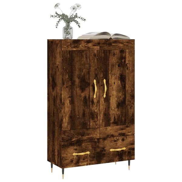 vidaXL Highboard røkt eik 69,5x31x115 cm konstruert tre