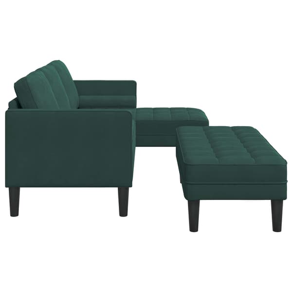 vidaXL Soffset med kudde 2 pcs Mörkgrön Polyester