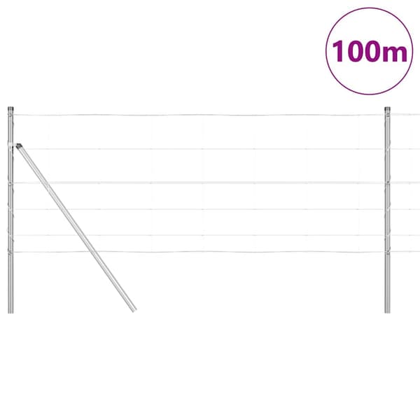 vidaXL Stängselstolpe Galvaniserad 100 x 0,8 m Stål