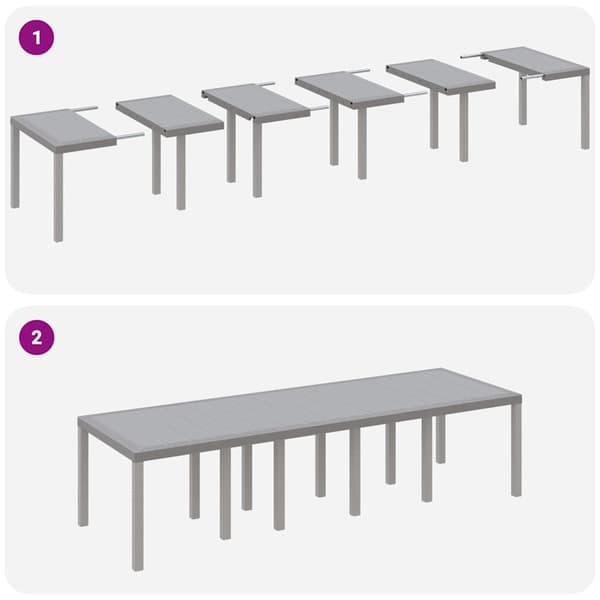 vidaXL Trädgårdsmöbelset med kudde 11 pcs Ljusgrå Poly rattan
