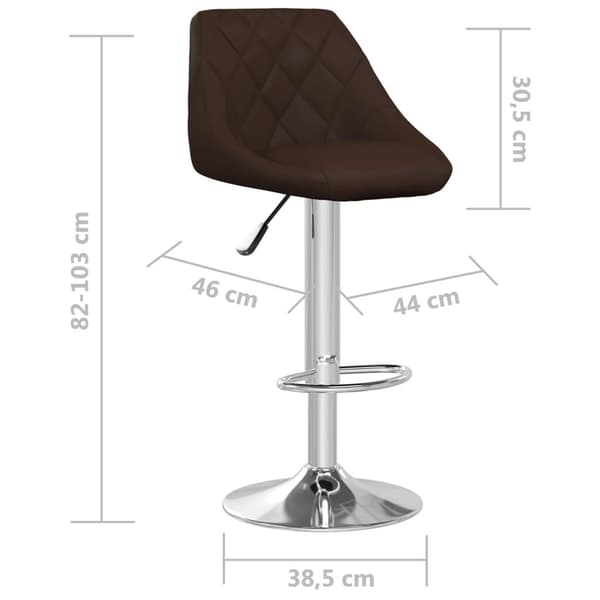 vidaXL Barstolar 2 st brun konstläder