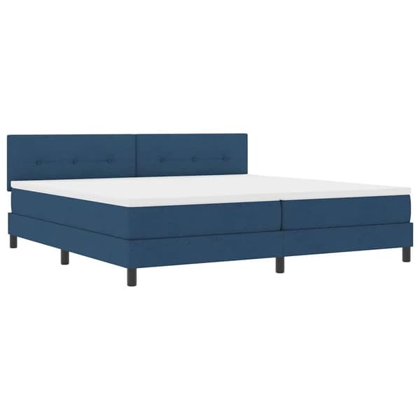 vidaXL Bäddfjäder med huvudgavel Blå 200 x 200 cm tyg