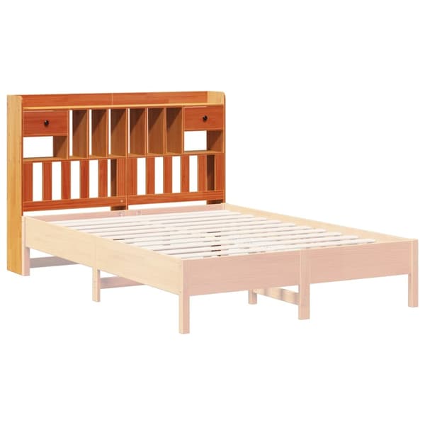 vidaXL Hodegavl med oppbevaring voksbrun 160 cm heltre furu