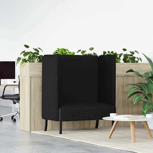 vidaXL Hög Ryggsoffa 101cm Svart tyg