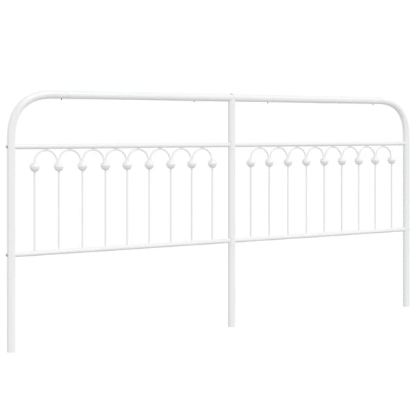 vidaXL Utskiftbar sengegavl i metall hvit 193 cm