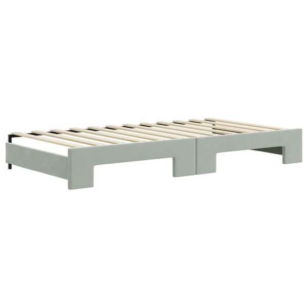 vidaXL Dagbädd utdragbar och madrasser ljusgrå 100x200 cm sammet