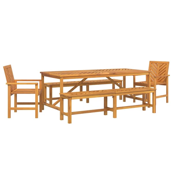 vidaXL Hage Spisegruppe 5 pcs Brun Solid akasietre