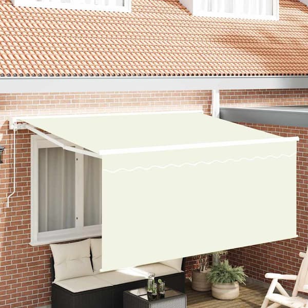 vidaXL Utfällbar markis Kräm 300 x 200 cm tyg