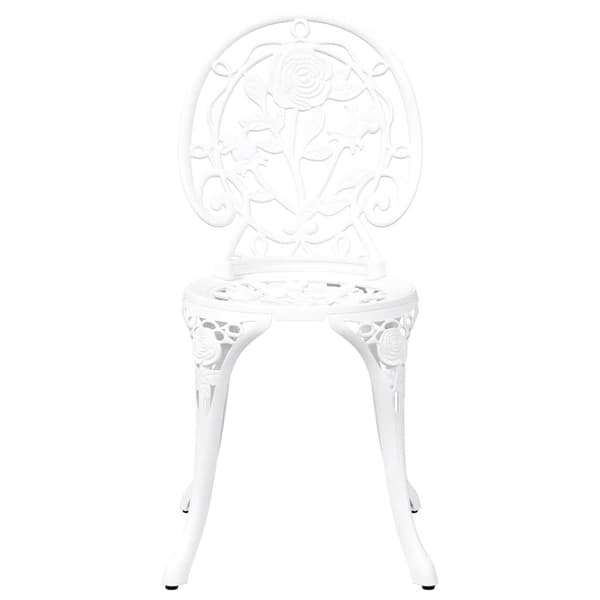 vidaXL Puutarhan Bistro Set 3 pcs Valkoinen Alumiini