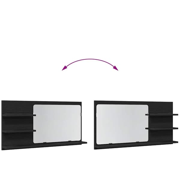 vidaXL Baderomsspeilskap svart eik 90x11x45 cm konstruert tre