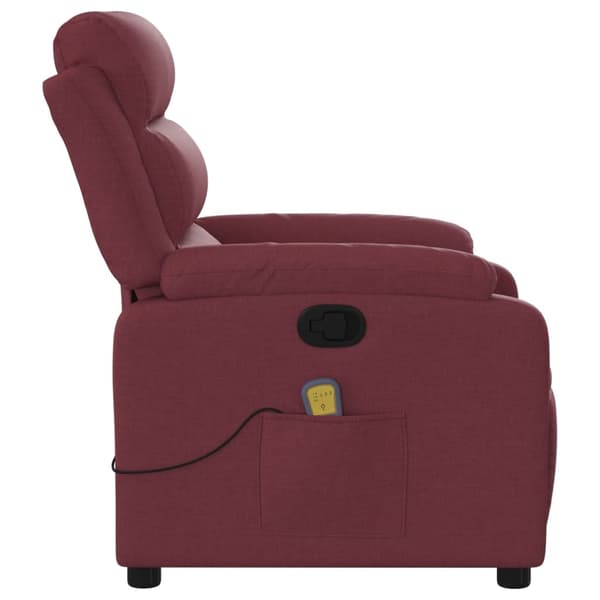 vidaXL Massagefåtölj vinröd tyg
