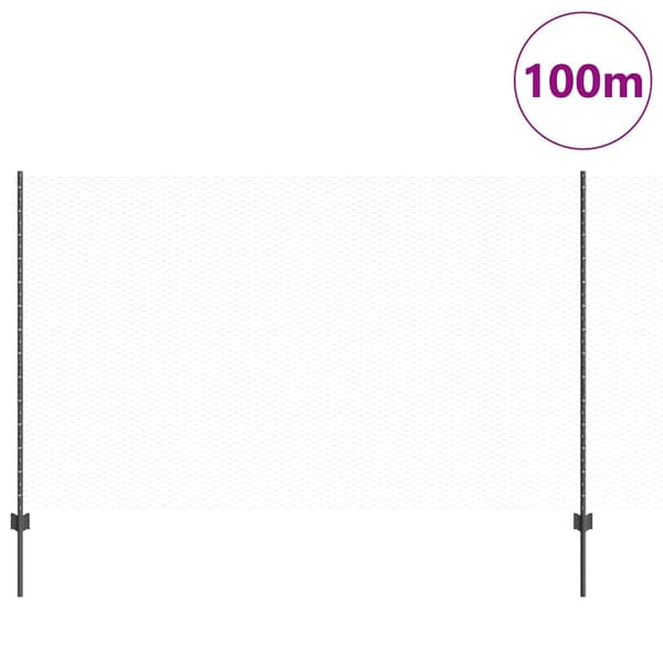 vidaXL Gjerde med innlegg. Grå 1.4 x 100 m Stål