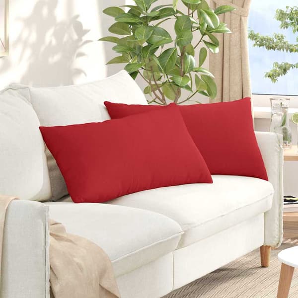 vidaXL Soffkuddar 2 st Röd 80 x 40 cm tyg
