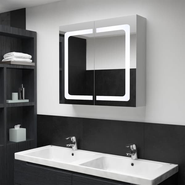 vidaXL LED-speilskap til bad 80x12,2x68 cm
