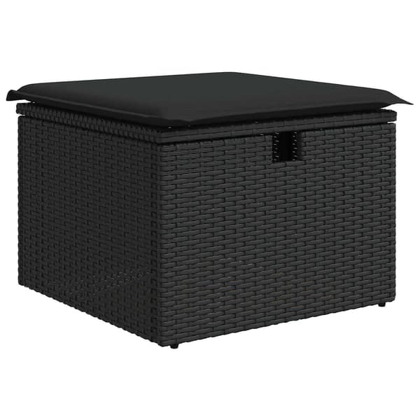vidaXL Trädgårdsoffset 7 pcs Svart konstrotting