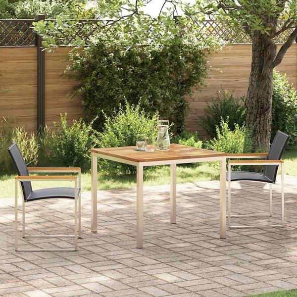 vidaXL Hage Spisegruppe 3 pcs Brun Solid akasietre