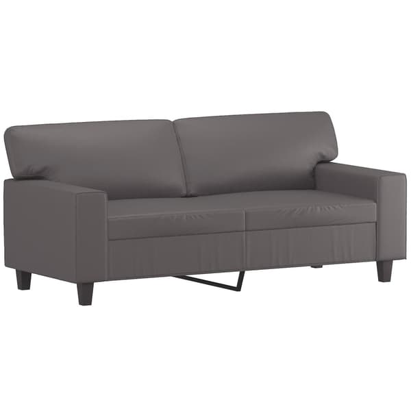 vidaXL 2-sits soffa med prydnadskuddar grå 140 cm konstläder