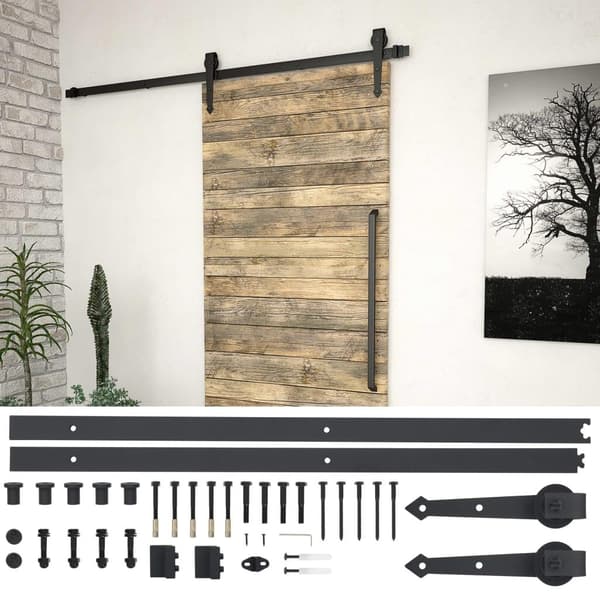 vidaXL Utstyr for skyvedør 183 cm stål svart