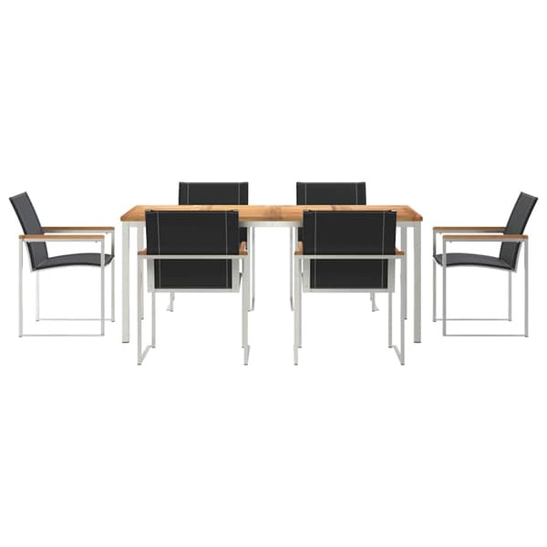 vidaXL Hage Spisegruppe 7 pcs Brun Solid akasietre