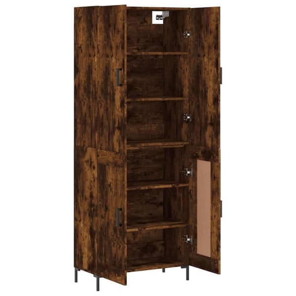 vidaXL Highboard røkt eik 69,5x34x180 cm konstruert tre