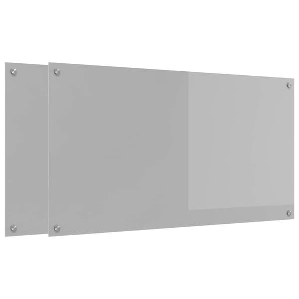 vidaXL Köksstänkskydd 2 st Ljusgrå 110 x 60 cm härdat glas