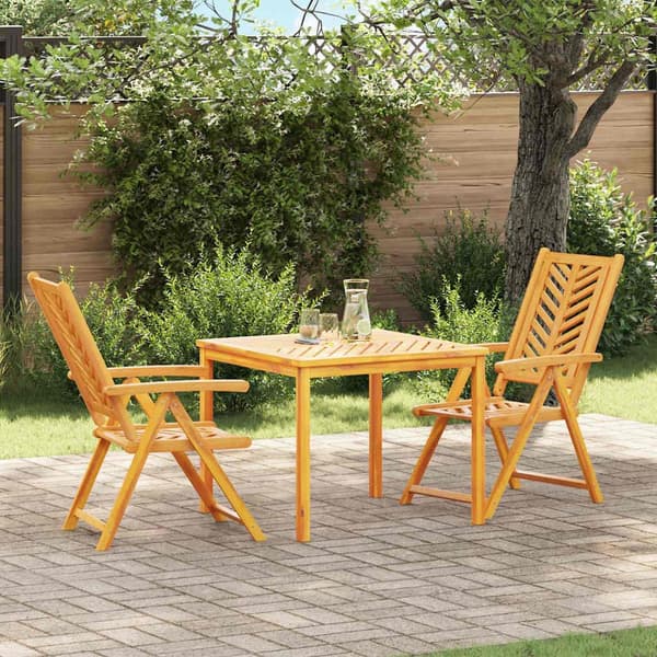 vidaXL Hage Spisegruppe 3 pcs Brun Solid akasietre