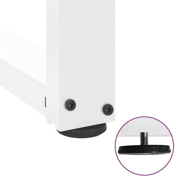 vidaXL Soffbordsben T-formade 2 st vit 60x25x(30-31) cm stål