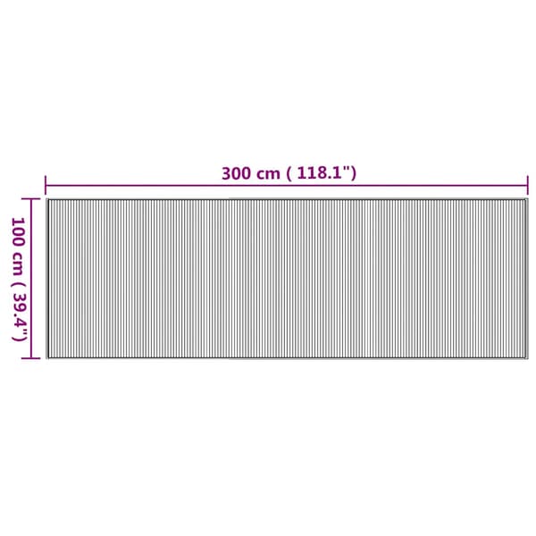 vidaXL Matta rektangulär naturlig 100x300 cm bambu