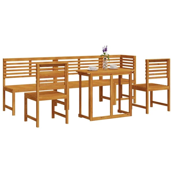 vidaXL Hage Bistro Sett 6 pcs Brun Solid akasietre
