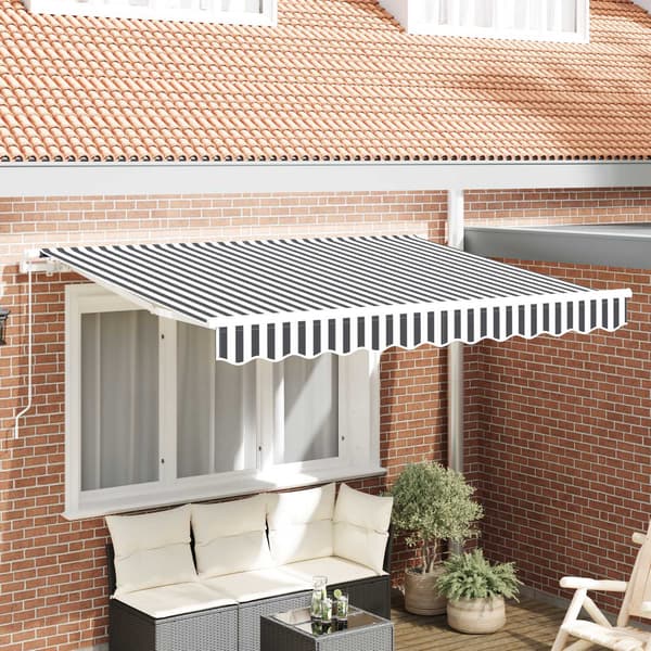 vidaXL Markisväv Antracit och vitt 3,5 x 2 m Polyester