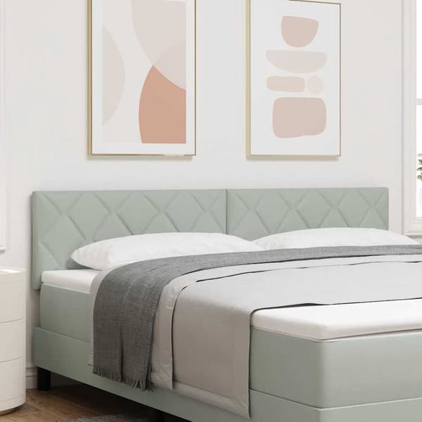 vidaXL LED huvuddyna Ljusgrå 180 cm Sammet