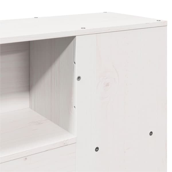 vidaXL Hodegavl med oppbevaring hvit 160 cm heltre furu