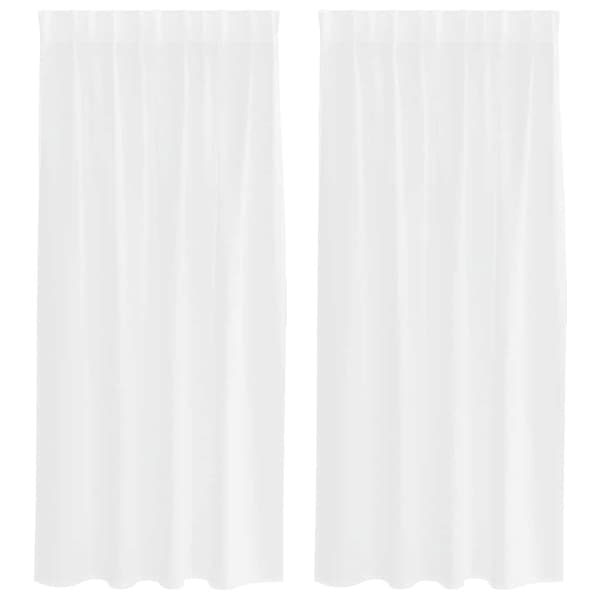 vidaXL Voile Gardin med gardiner 2 pcs Vit 175 x 140 cm Polyester