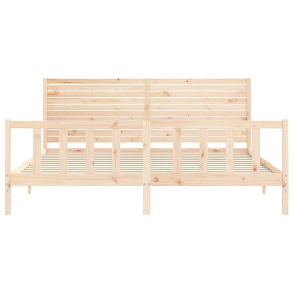 vidaXL Sengeramme med hodegavl Super King heltre
