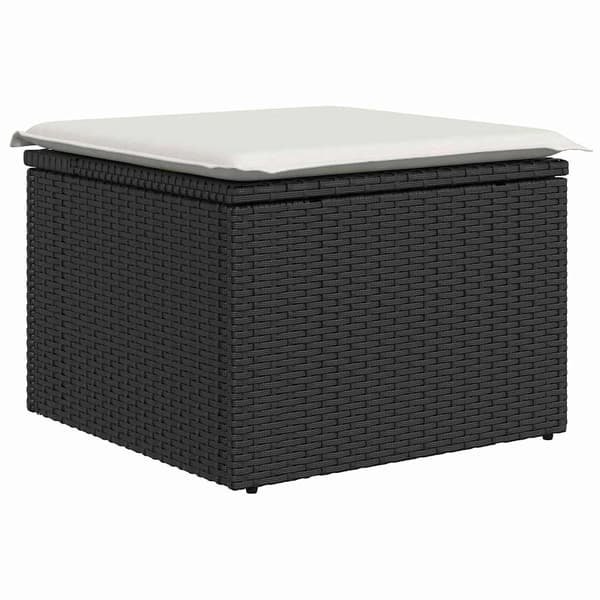 vidaXL Trädgårdsoffset med lagring 9 pcs Svart Poly rattan