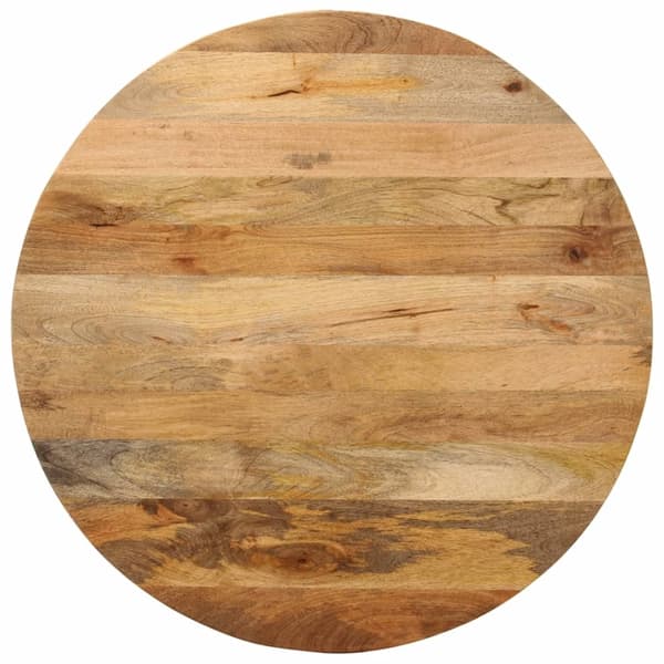 vidaXL Bordplate Ø 90x3,8 cm rund heltre mango