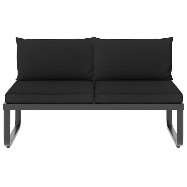 vidaXL Hörnsoffa set med dynor 4 delar aluminium och WPC