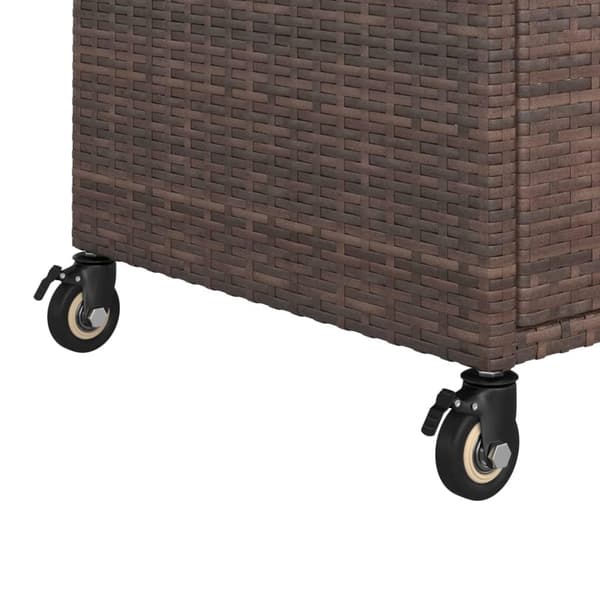 vidaXL Serveringsvogn med skuff brun 100x45x97 cm polyrotting