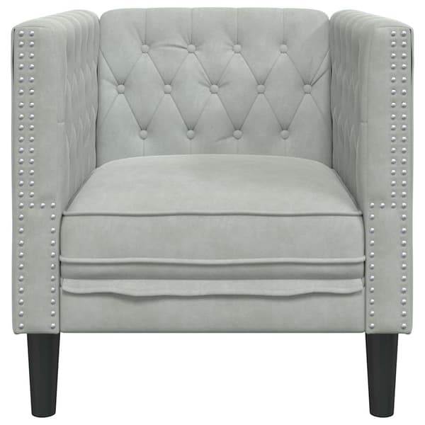 vidaXL Soffa Ljusgrå 74,5 x 71 x 70,5 cm Sammet