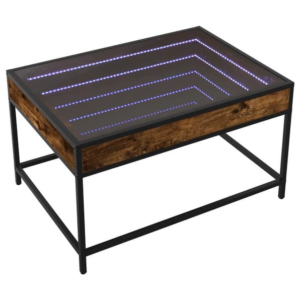 vidaXL Salongbord med Infinity LED røkt eik 70x50x41 cm