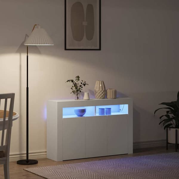 vidaXL Serviesskap Hvit 116 x 30 x 75 cm Konstruert tre