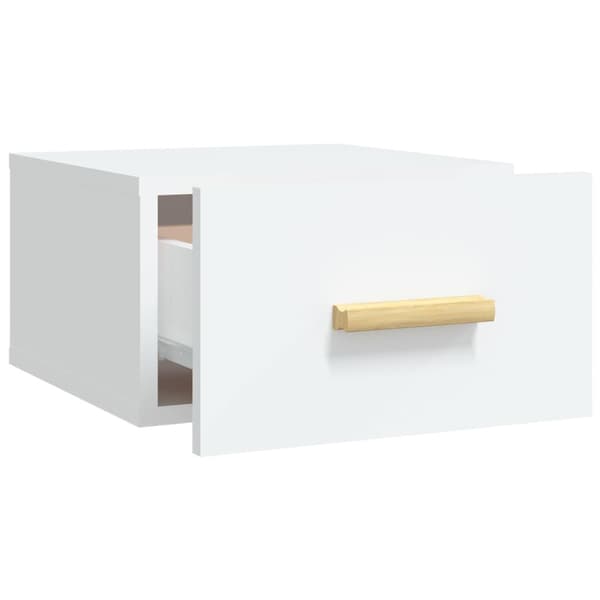 vidaXL Väggmonterat sängbord vit 35x35x20 cm