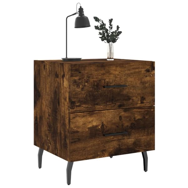 vidaXL Nattbord røkt eik 40x35x47,5 cm konstruert tre
