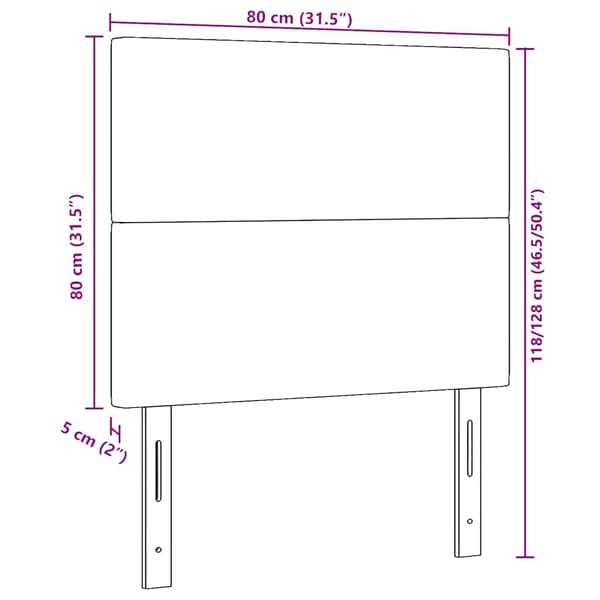 vidaXL LED Sänggavel med LED-slinga Grågrön 80 cm tyg