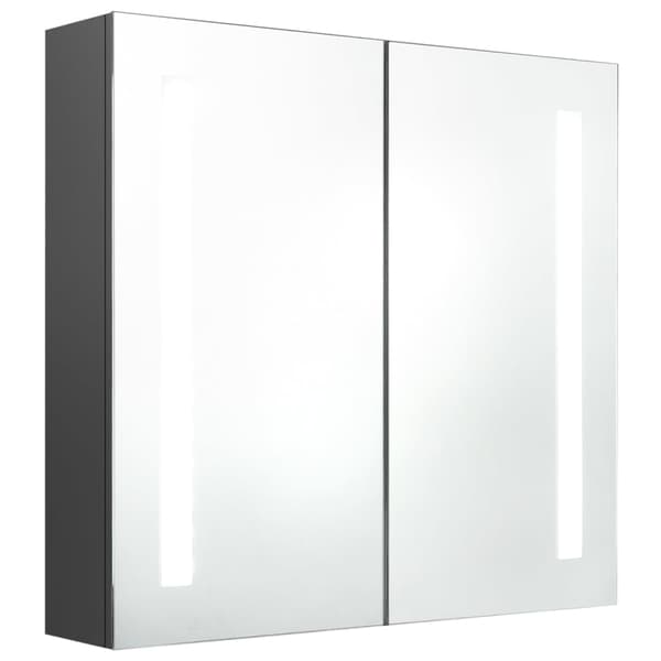 vidaXL LED-speilskap til bad grå 62x14x60 cm