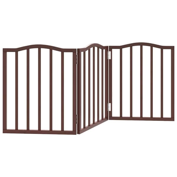 vidaXL Hundeport sammenleggbar 3 paneler brun eik 150 cm poppeltre