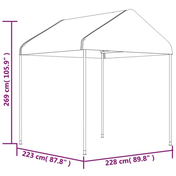 vidaXL Markise Hvit 3,5 x 2,5 m Metall