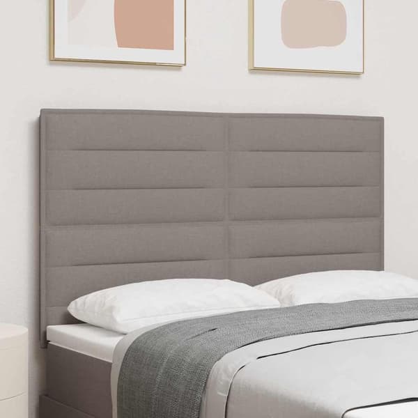vidaXL Sänggavel Linjer Design Gråbrun 140 cm Tyg